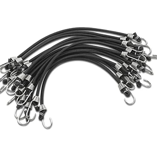 yuntop Black 15 Pack Bungee Cords 11 Inch | Heavy Duty Elastic Straps for Outdoor & Camping thumbnail 1
