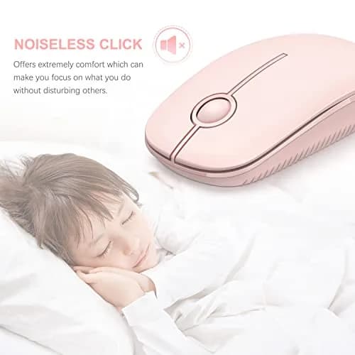 Unipows Wireless Mouse Pink | 2.4G Slim Portable Computer Mouse, Ambidextrous thumbnail 4