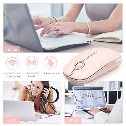 Unipows Wireless Mouse Pink | 2.4G Slim Portable Computer Mouse, Ambidextrous thumbnail 7