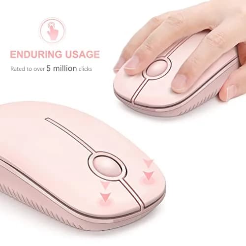 Unipows Wireless Mouse Pink | 2.4G Slim Portable Computer Mouse, Ambidextrous thumbnail 3