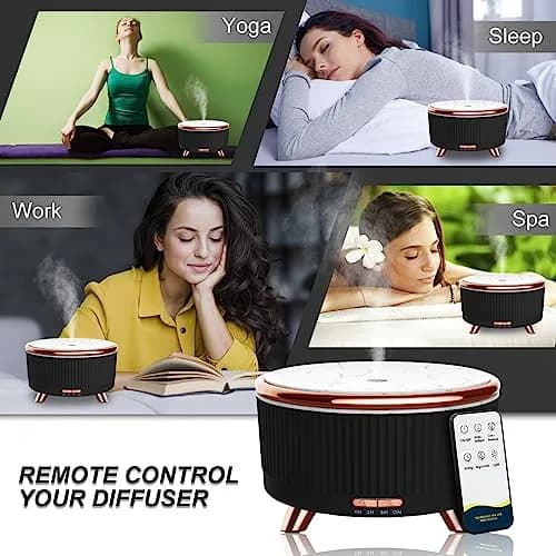 Jpord Aroma Diffuser 500ml | Ultrasonic Mist, 4 Modes, Whisper-Quiet, Remote & 7-Color LED thumbnail 5