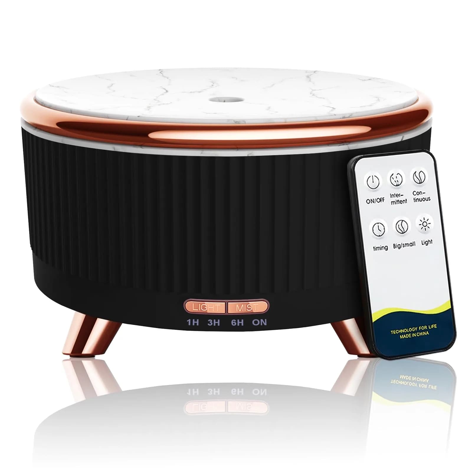 Jpord Aroma Diffuser 500ml | Ultrasonic Mist, 4 Modes, Whisper-Quiet, Remote & 7-Color LED — Black