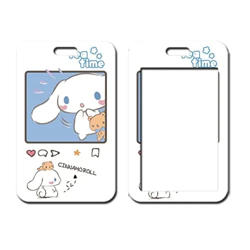 Immeasurable Cinamorol ID Badge Holder, Cute Anime Design, Blue & White | Waterproof, Lightweight, Kawaii Badge for School & Office thumbnail 1