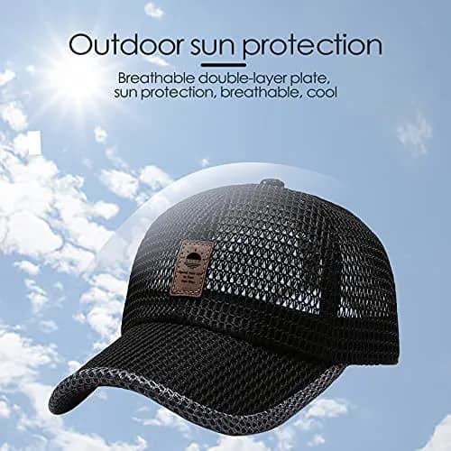 KECOP Full Mesh Baseball Cap Black | Breathable Lightweight Summer Hat for Men & Women thumbnail 4