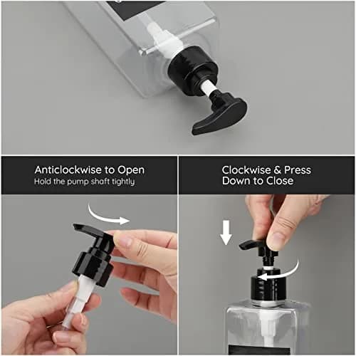 Segbeauty Clear 3-Piece 500ml (16.9oz) Refillable Pump Dispenser Set | Leak-Proof & Durable PET Plastic for Bathroom & Travel thumbnail 4
