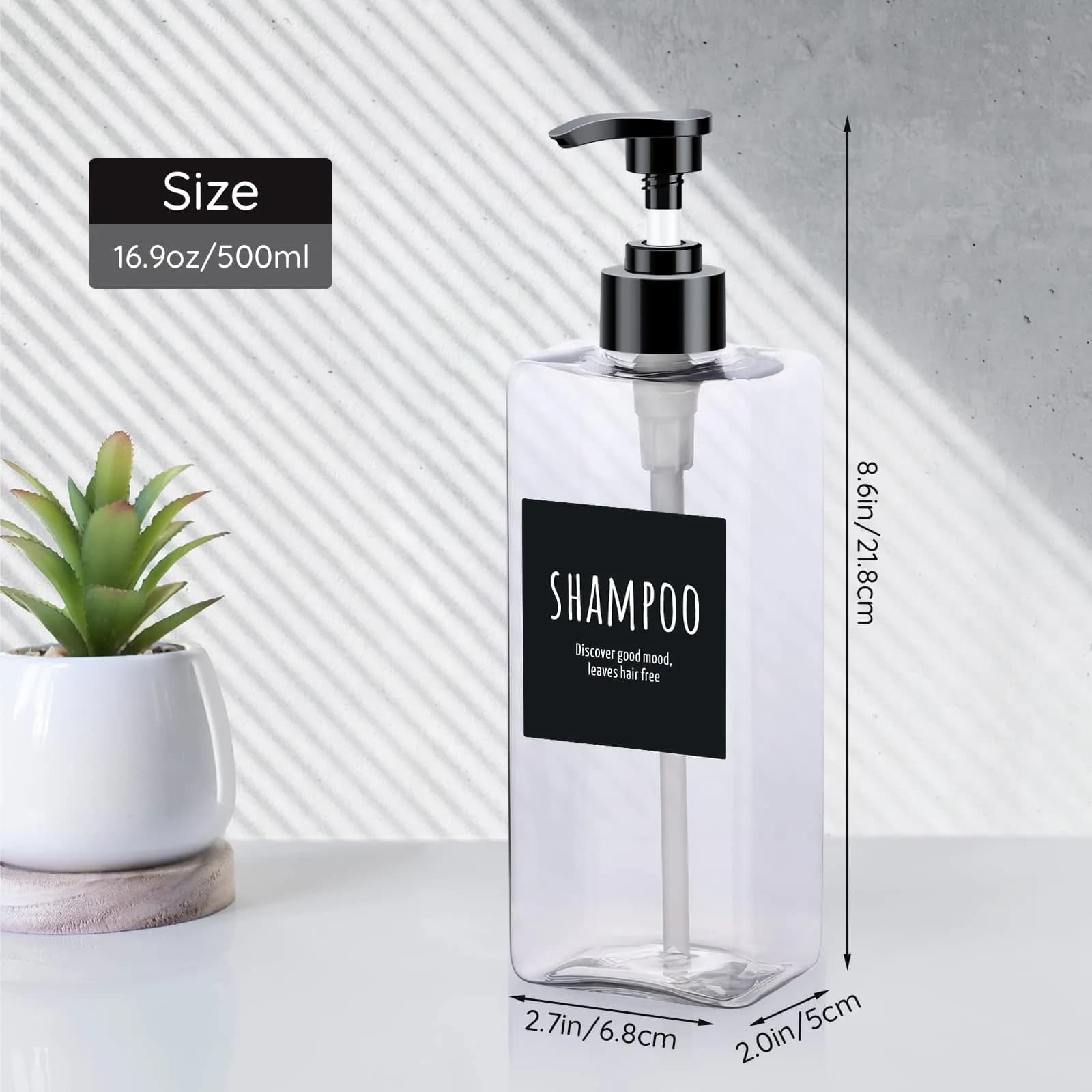 Segbeauty Clear 3-Piece 500ml (16.9oz) Refillable Pump Dispenser Set | Leak-Proof & Durable PET Plastic for Bathroom & Travel - view 6