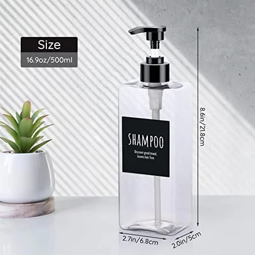 Segbeauty Clear 3-Piece 500ml (16.9oz) Refillable Pump Dispenser Set | Leak-Proof & Durable PET Plastic for Bathroom & Travel thumbnail 6