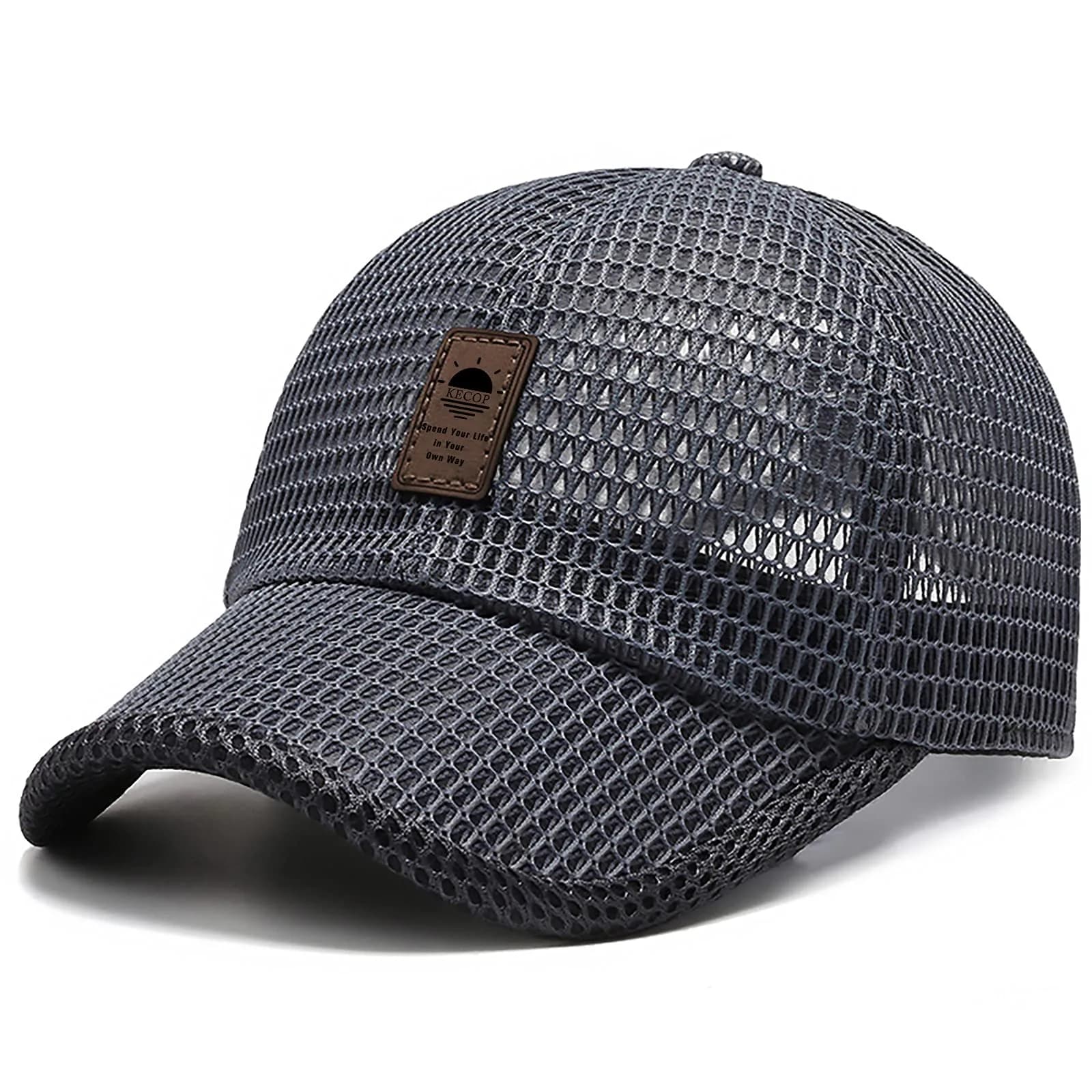 KECOP Full Mesh Cap Dark Grey | Breathable Cooling Hat for Men & Women, Lightweight Polyester, Adjustable Fit - main product image