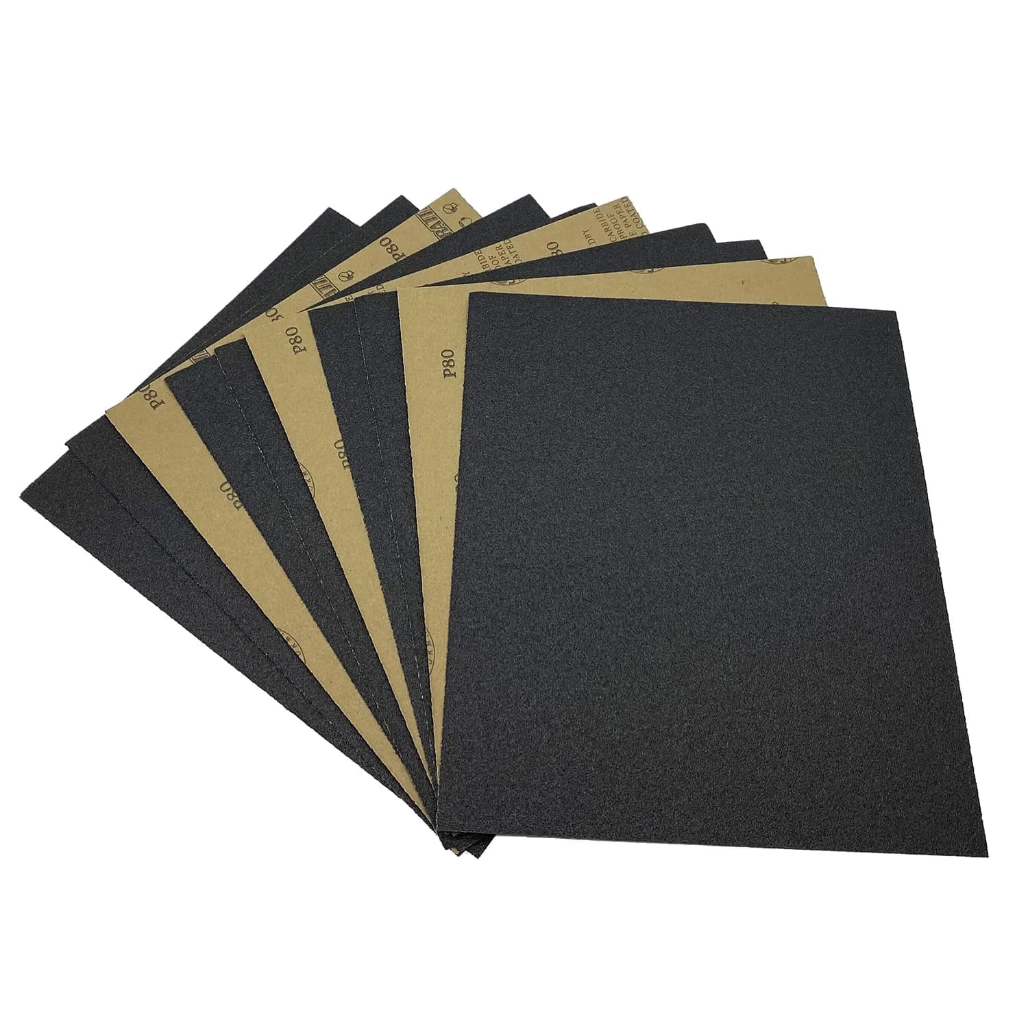 AutKerige 80 Grit Wet Dry Sandpaper Sheets 9x11 Inch (10-Pack) | Silicon Carbide for Wet/Dry Sanding