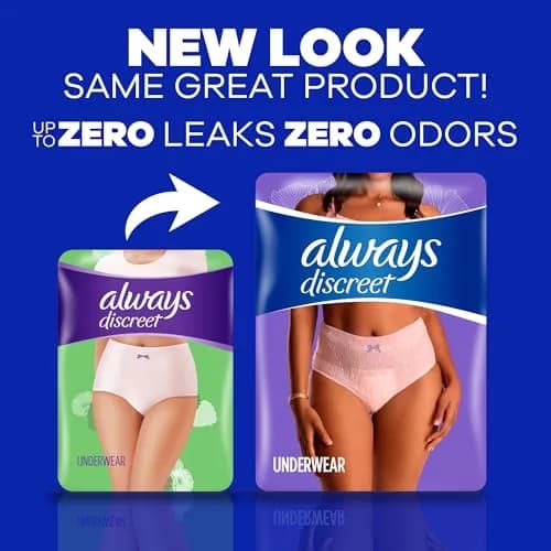 Always Discreet Incontinence Underwear for Women Maximum Absorbency S/M 42 Count | Disposable Protection thumbnail 2