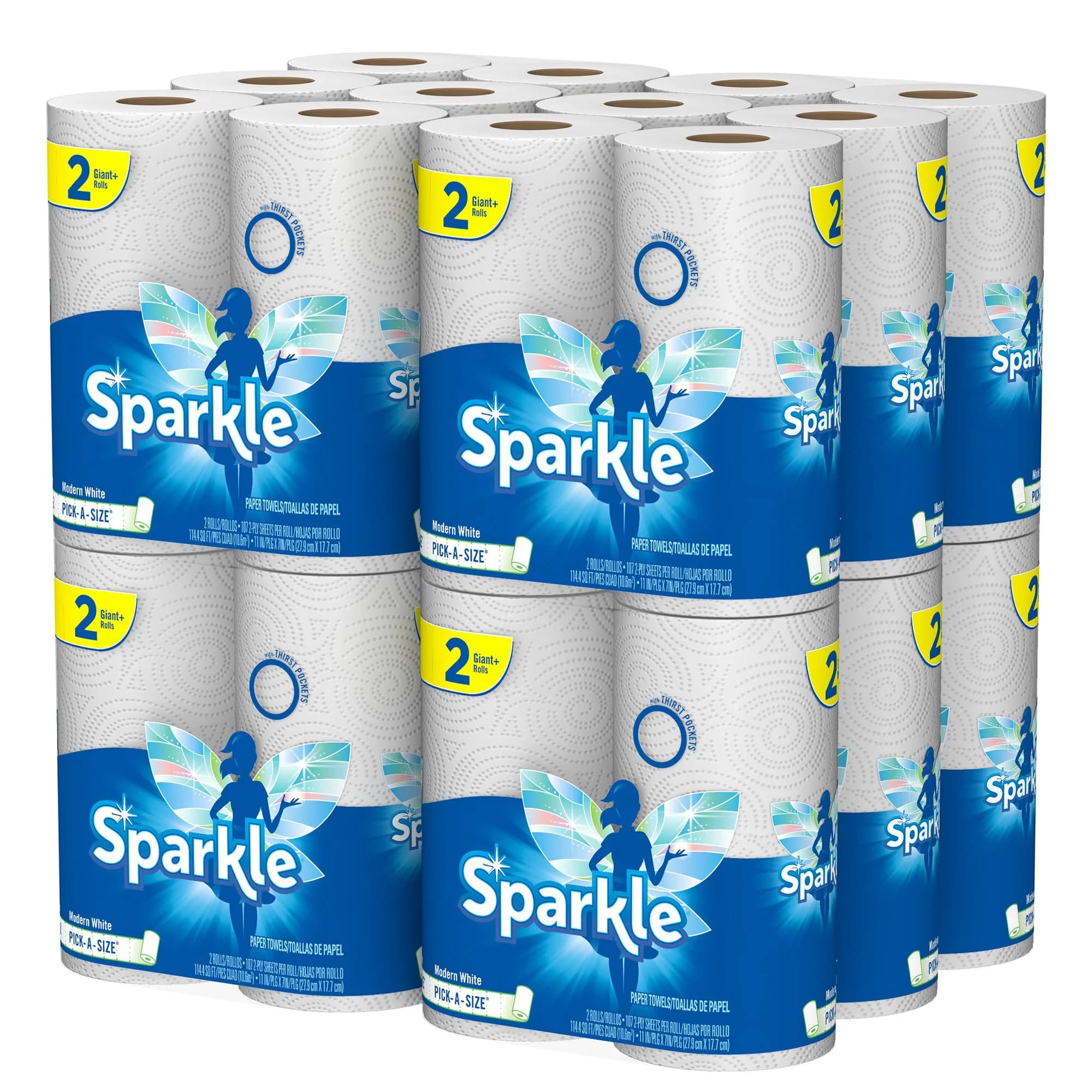 Sparkle Pick-A-Size Paper Towels, 24 Triple Rolls (3960 Sheets) | Strong & Absorbent for Everyday Cleaning - main product image