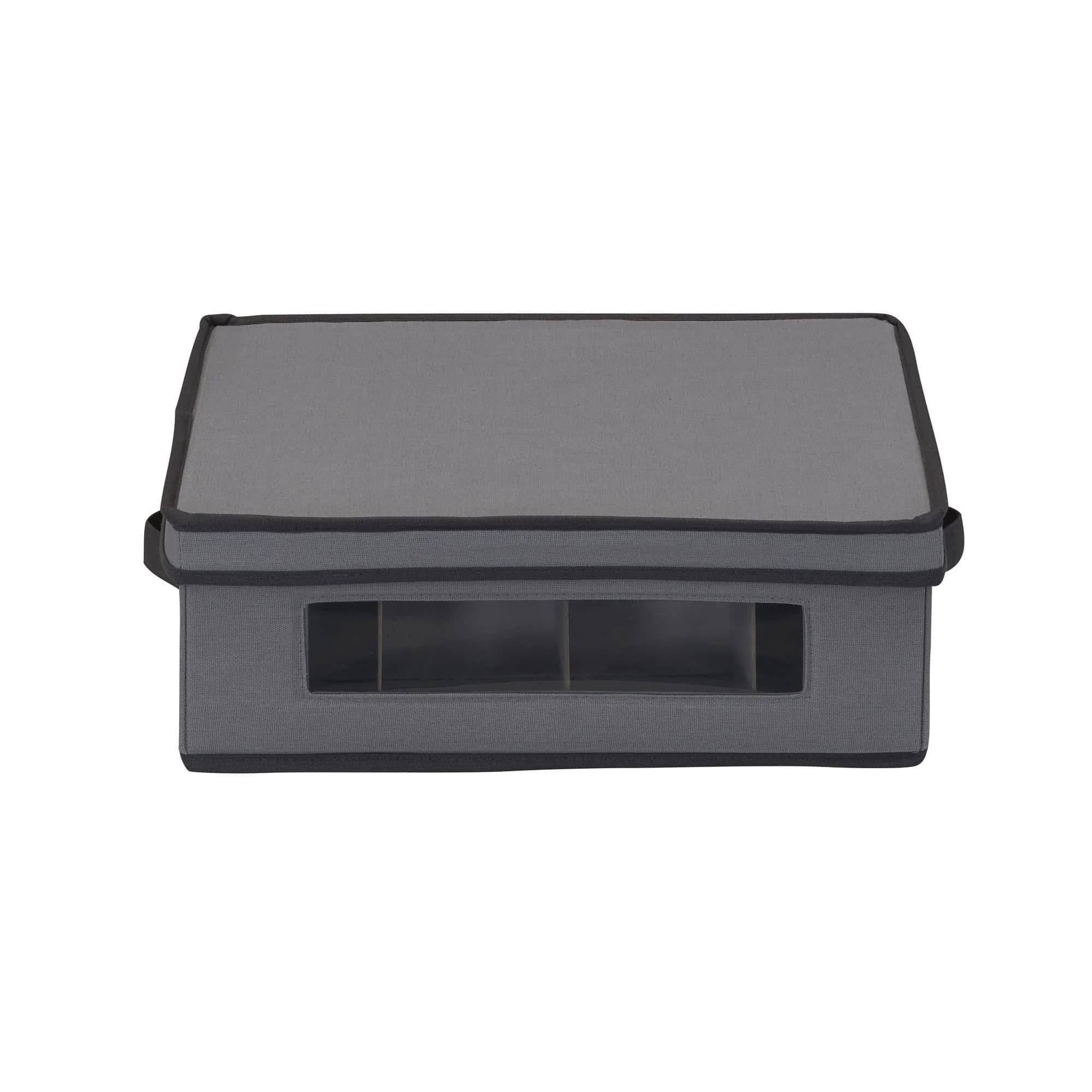 Household Essentials Gray Storage Box with Window & 12 Compartments | 37cm L x 43cm H x 5cm W - view 5