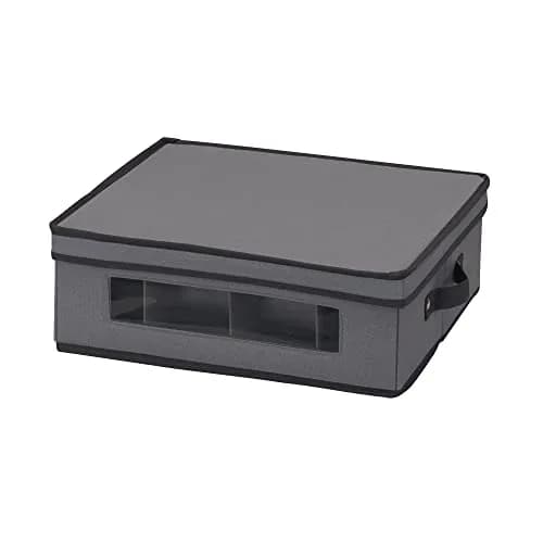 Household Essentials Gray Storage Box with Window & 12 Compartments | 37cm L x 43cm H x 5cm W thumbnail 1