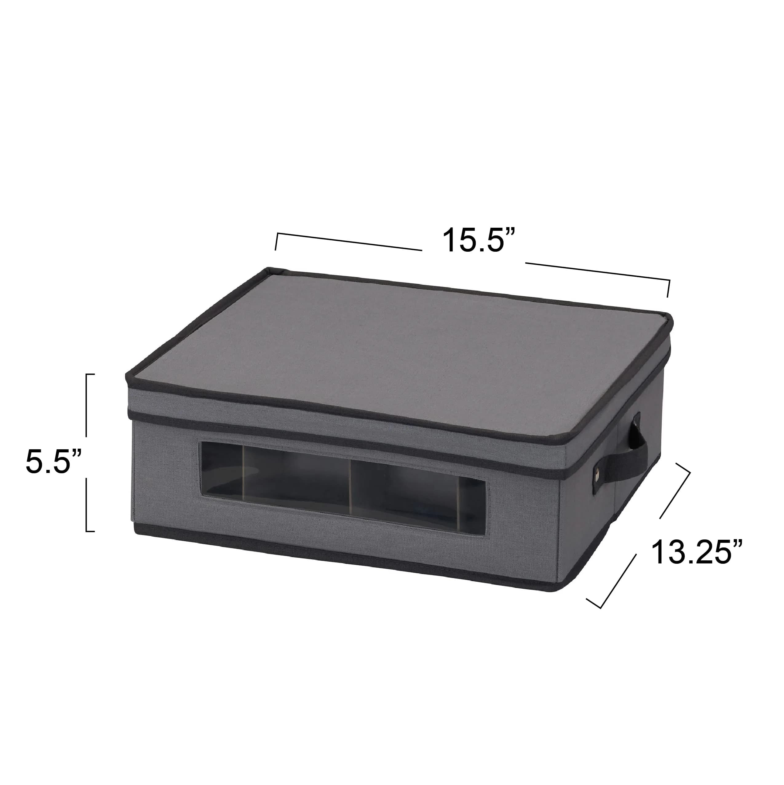 Household Essentials Gray Storage Box with Window & 12 Compartments | 37cm L x 43cm H x 5cm W - view 3