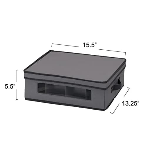Household Essentials Gray Storage Box with Window & 12 Compartments | 37cm L x 43cm H x 5cm W thumbnail 3