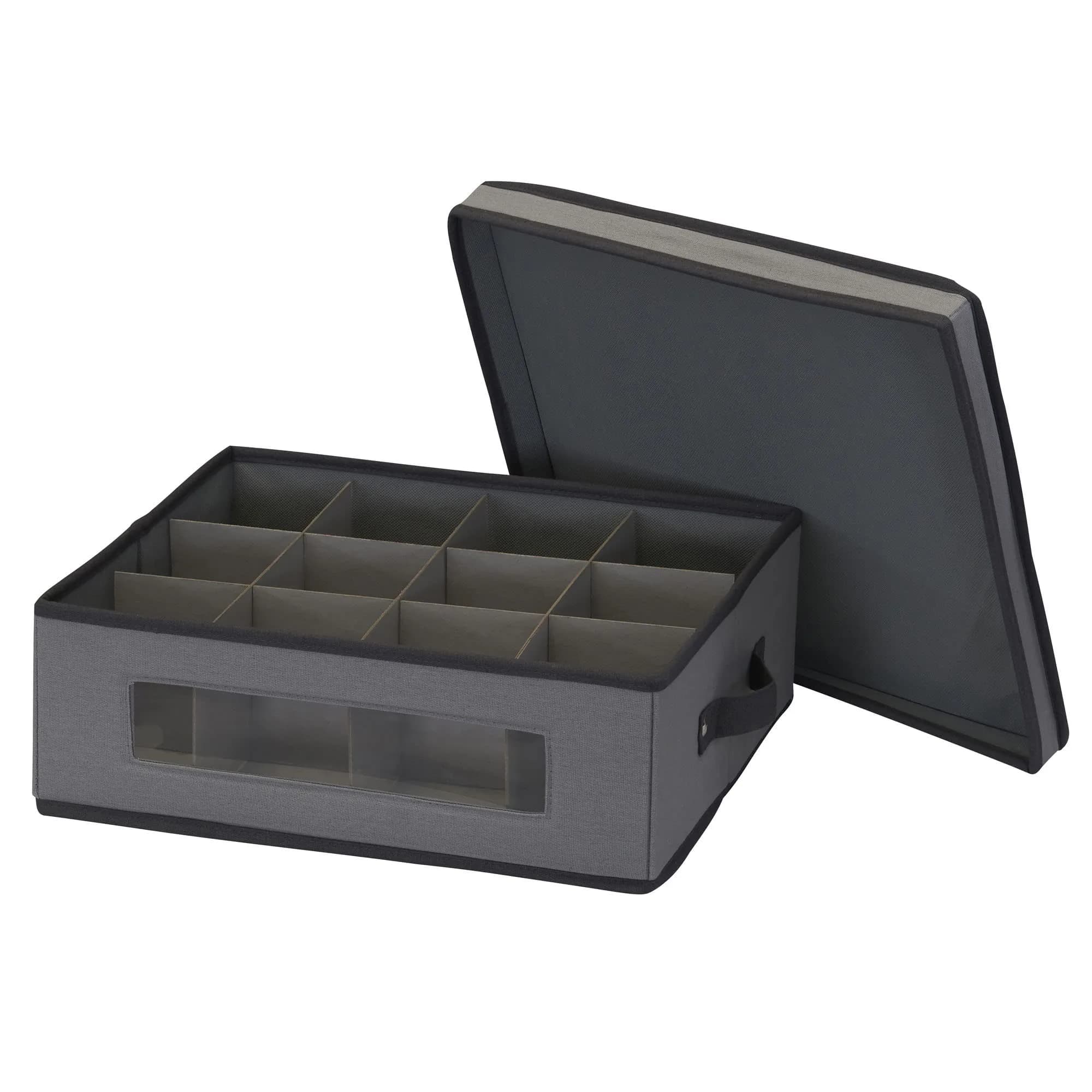 Household Essentials Gray Storage Box with Window & 12 Compartments | 37cm L x 43cm H x 5cm W - view 4