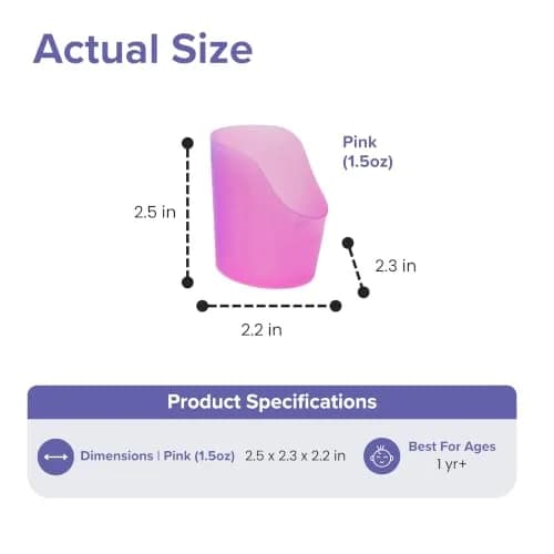 TalkTools Cut-Out Cups for Special Needs - 1.5 Oz Pink (2-Pack) | Motor and Coordination Support for Elderly thumbnail 4