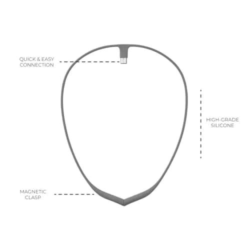 Upright GO Magnetic Necklace for GO 2 & GO S Posture Trainer (Small, Gray) | Silicone, USB-C Magnetic Clasp thumbnail 5