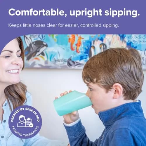 TalkTools Cut-Out Nosey Cups 240ml (8 Fl Oz) 2-Pack | Therapy Training Cups for Motor and Coordination Support thumbnail 2