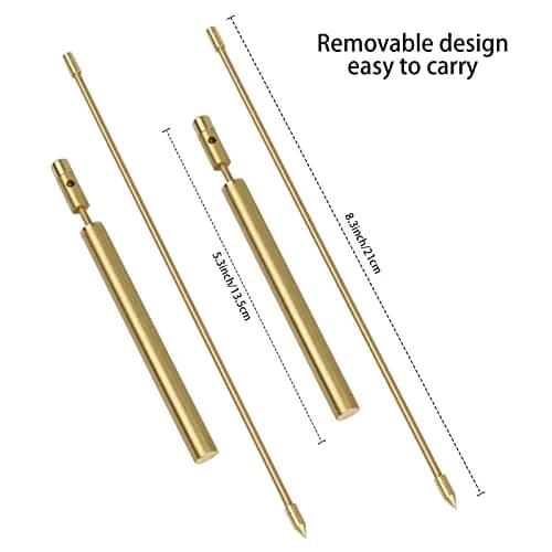 Yuepin Gold 2PCS Solid Copper Dowsing Rods with Brass Handles | Detect Water, Gold, Lost Items, Ghost Hunting thumbnail 3