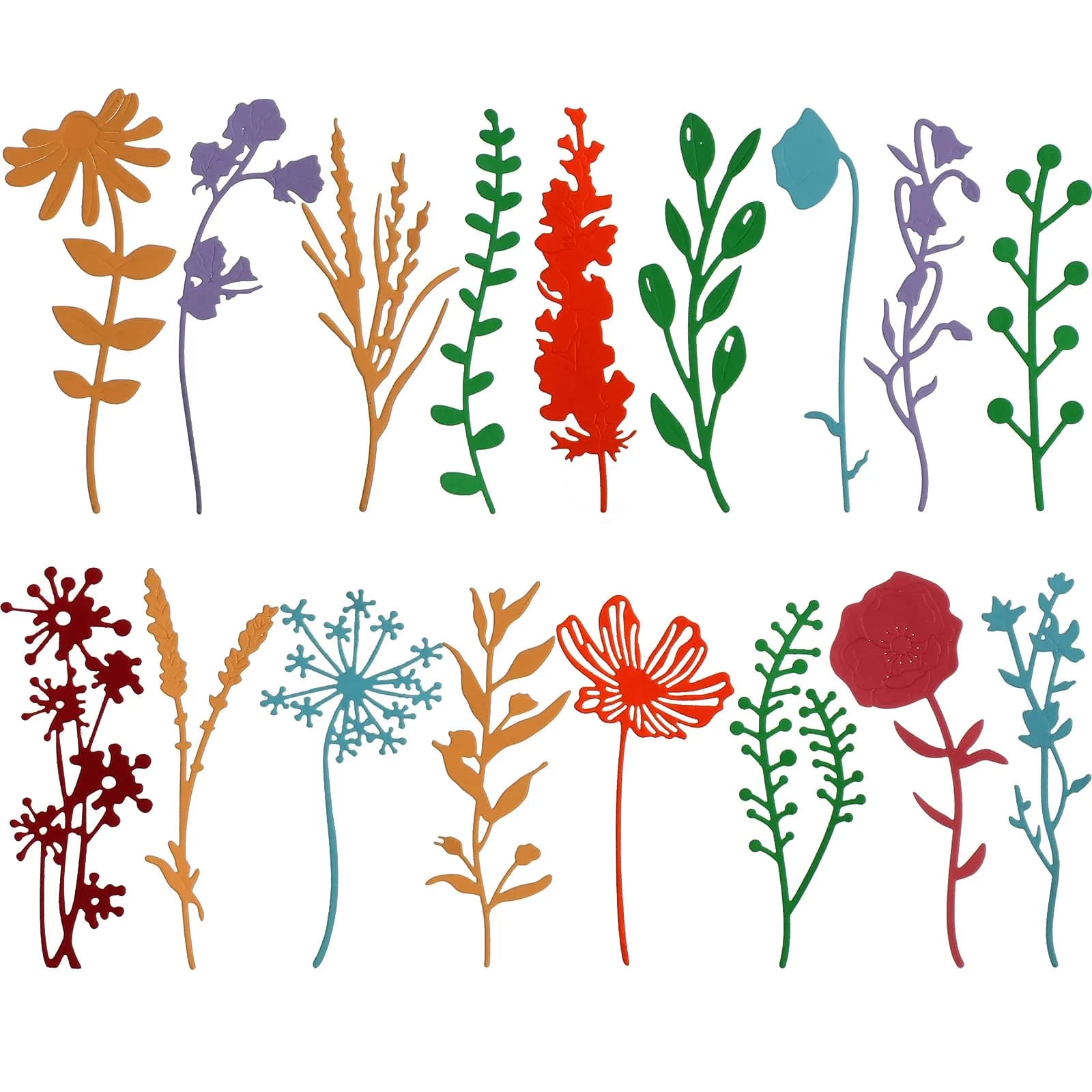 Patelai 17 Pieces Wildflower Metal Cutting Dies 4.25in x 4.13in | Elegant Flower & Leaf Shapes for Scrapbooking — Elegant Style