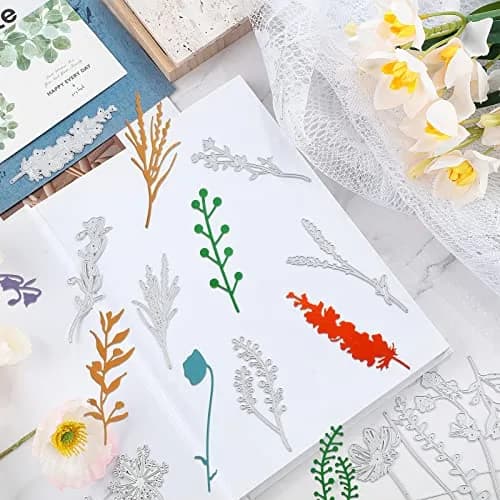 Patelai 17 Pieces Wildflower Metal Cutting Dies 4.25in x 4.13in | Elegant Flower & Leaf Shapes for Scrapbooking thumbnail 3