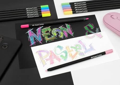 Faber-Castell Black Edition Colored Pencils, Neon & Pastel Colors | 12 Brilliant Art Pencils for Adults & Kids thumbnail 7