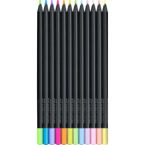 Faber-Castell Black Edition Colored Pencils, Neon & Pastel Colors | 12 Brilliant Art Pencils for Adults & Kids thumbnail 2