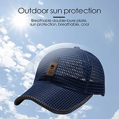 KECOP Blue Full Mesh Cooling Hat for Men & Women | 7.5 cm (3 in) Brim thumbnail 2