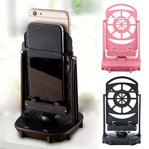 Xiaokeis Portable Electronic Device Stand Support for Dual Phones | Silent Step Counter & Holder, Black thumbnail 9