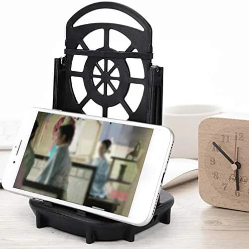 Xiaokeis Portable Electronic Device Stand Support for Dual Phones | Silent Step Counter & Holder, Black thumbnail 2