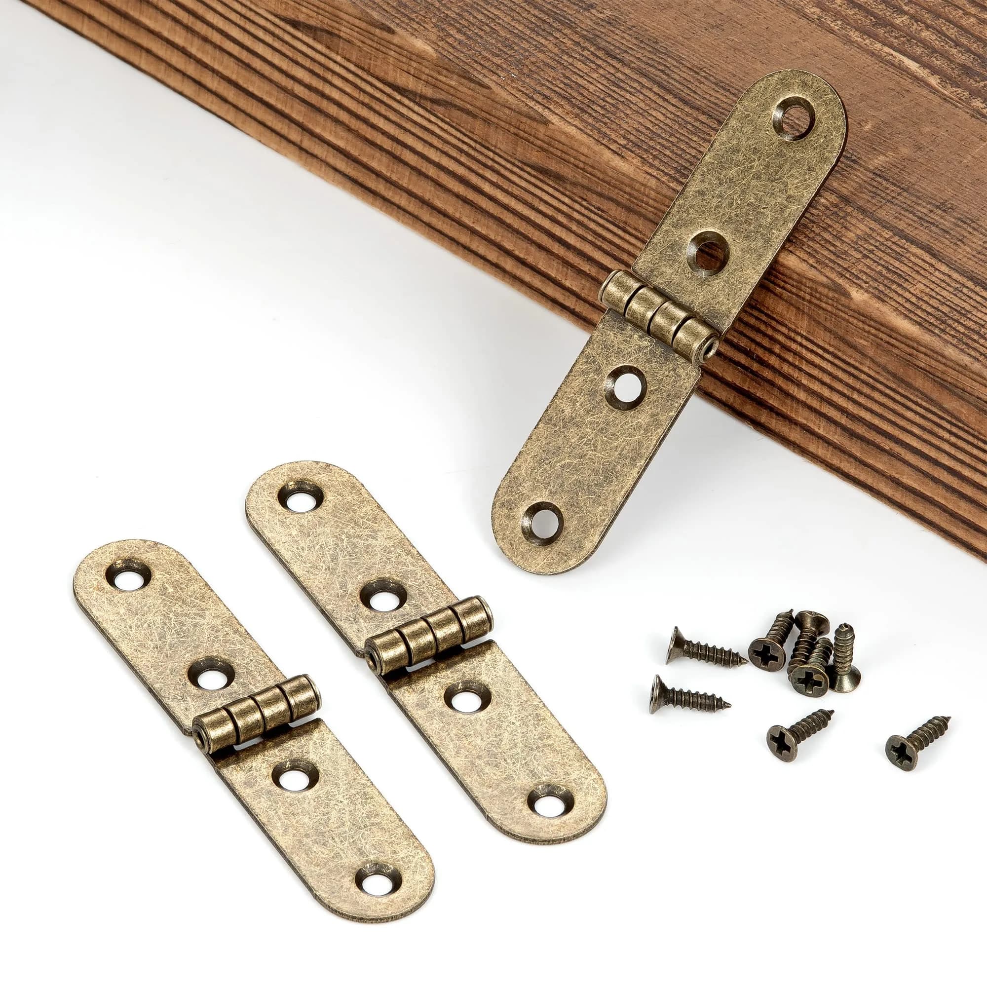 YCSJ Antique Brass Mini Hinges for Jewelry Box Bird House Handmade Crafts | Rust-Resistant, Small Size, 20 Pieces