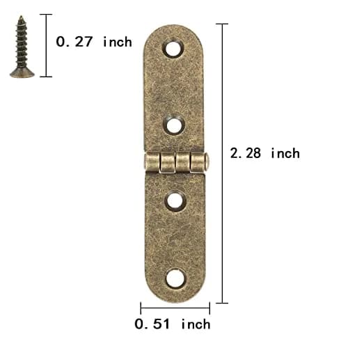 YCSJ Antique Brass Mini Hinges for Jewelry Box Bird House Handmade Crafts | Rust-Resistant, Small Size, 20 Pieces thumbnail 2