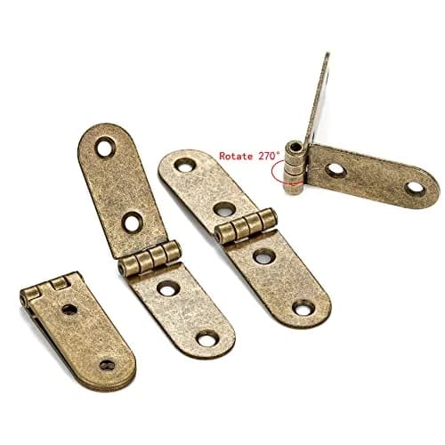 YCSJ Antique Brass Mini Hinges for Jewelry Box Bird House Handmade Crafts | Rust-Resistant, Small Size, 20 Pieces thumbnail 3