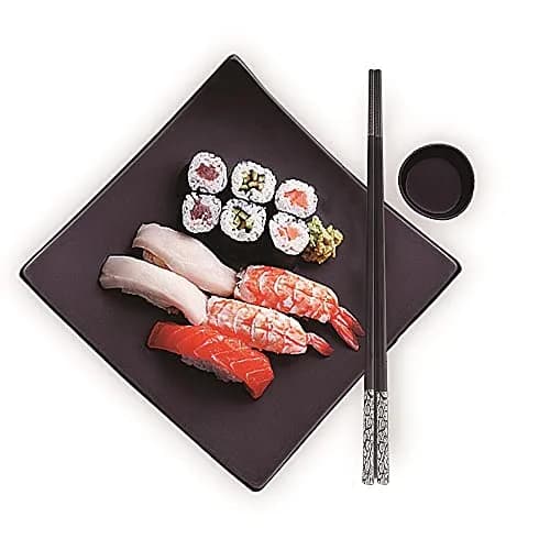 MOXILYN Metal Chopsticks Reusable Titanium Plated Stainless Steel 9.25 inch | Non-Slip for Beginners Gift Set thumbnail 7
