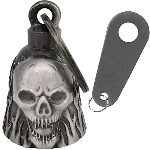 Dream Apparel Skull & Flame Guardian Angel Motorcycle Bell - Ride with Style thumbnail 1