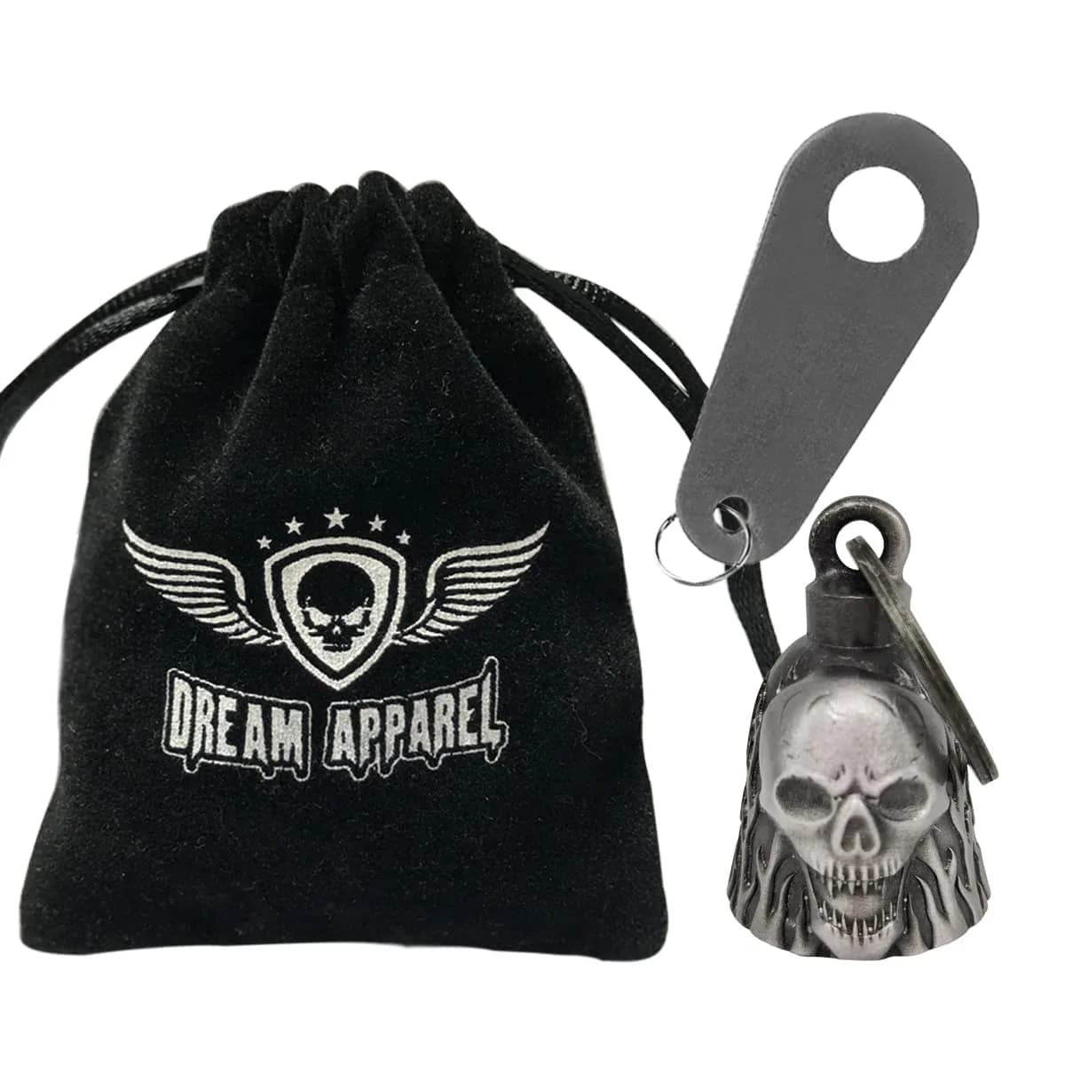 Dream Apparel Skull & Flame Guardian Angel Motorcycle Bell - Ride with Style - view 2