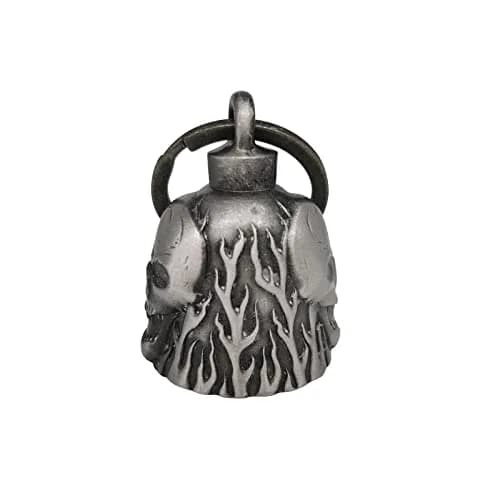Dream Apparel Skull & Flame Guardian Angel Motorcycle Bell - Ride with Style thumbnail 3