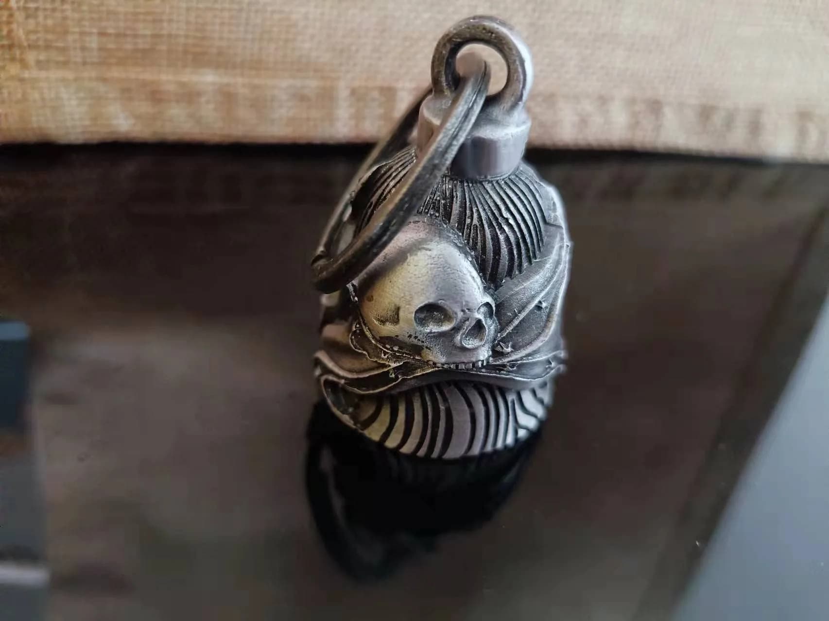 Dream Apparel Flag & Skull Guardian Angel Motorcycle Bell - Ride with Protection - view 4