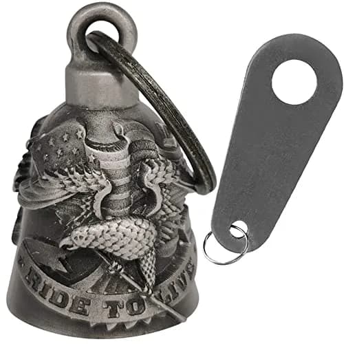 Dream Apparel "Ride to Live" Guardian Angel Motorcycle Bell Keychain thumbnail 1
