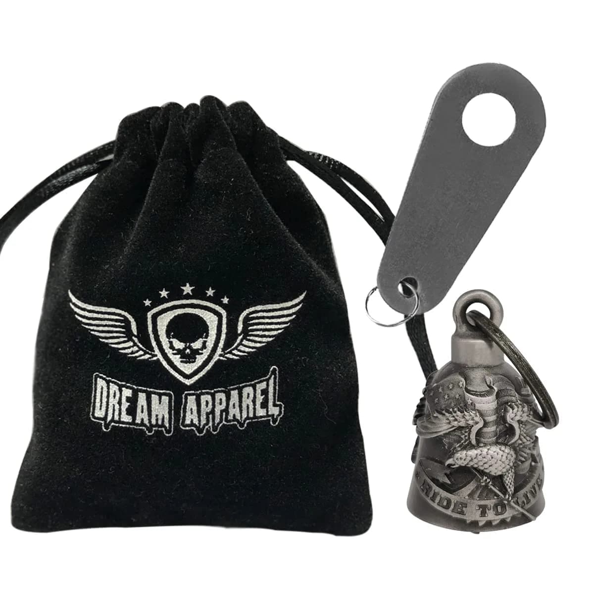 Dream Apparel "Ride to Live" Guardian Angel Motorcycle Bell Keychain - view 2