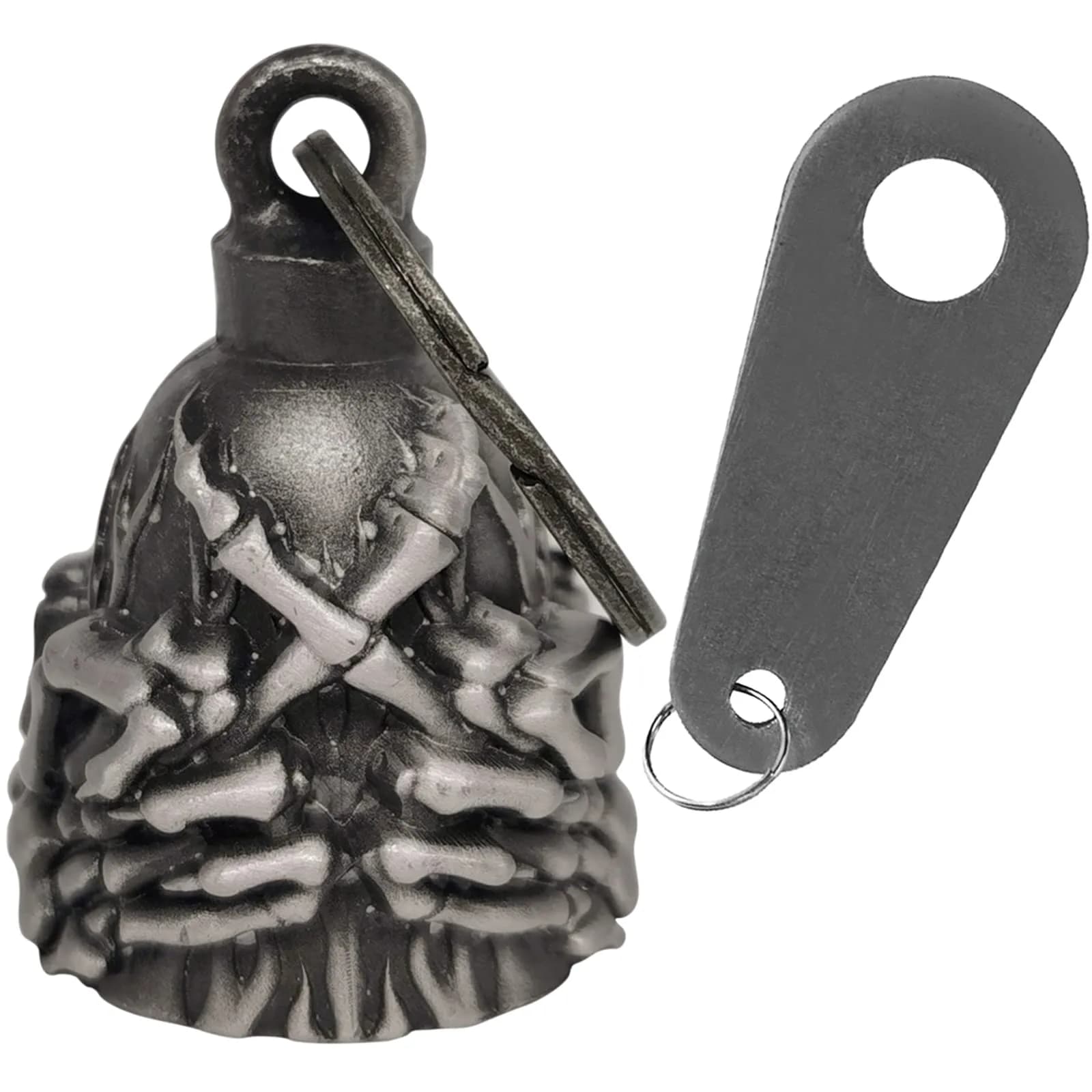 Dream Apparel Guardian Angel Motorcycle Bell - Finger & Skeleton Design | Ride Safe - main product image
