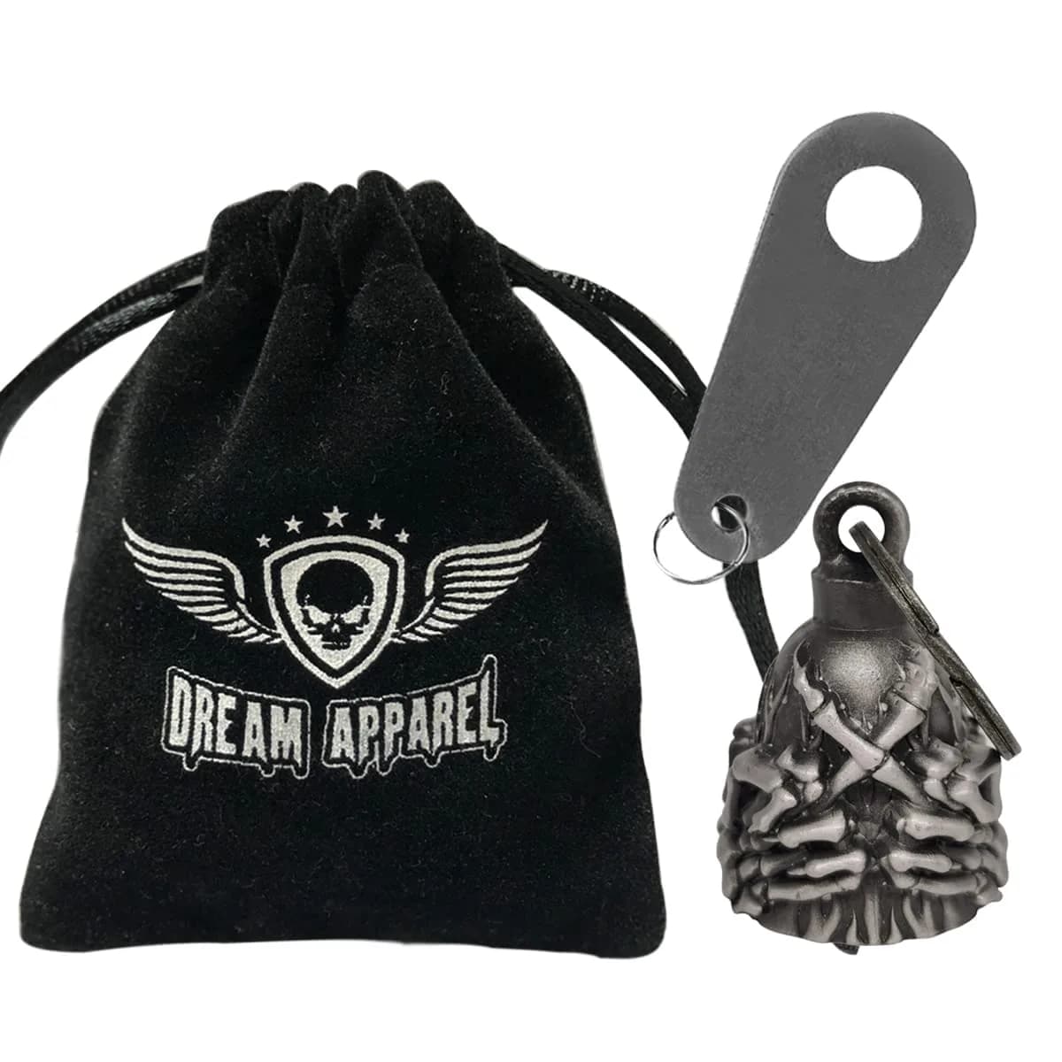 Dream Apparel Guardian Angel Motorcycle Bell - Finger & Skeleton Design | Ride Safe - view 2