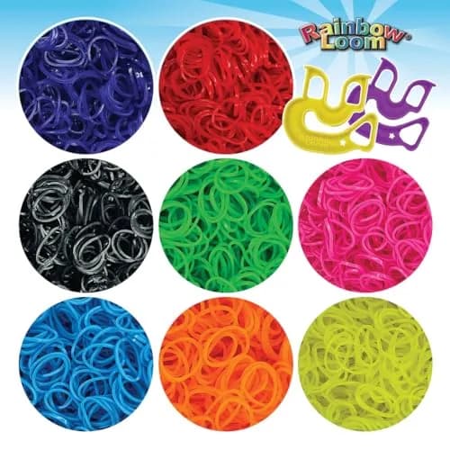 Rainbow Loom Treasure Box Neon Edition - 8000 Neon Rubber Bands & 150 C-Clips | 355.6 cm (14 in) Width thumbnail 4