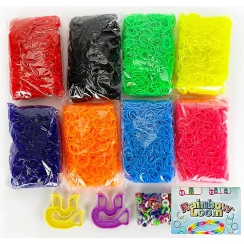 Rainbow Loom Treasure Box Neon Edition - 8000 Neon Rubber Bands & 150 C-Clips | 355.6 cm (14 in) Width thumbnail 3