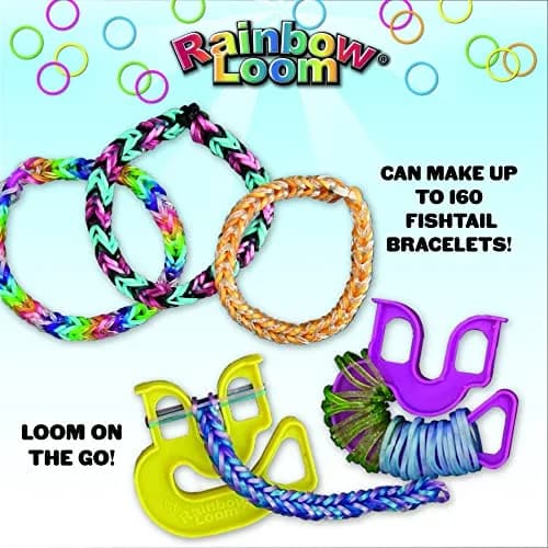 Rainbow Loom Treasure Box Sparkle Edition - 8000+ Rubber Bands & 2 Happy Looms | Assorted Colors Art Craft Kit thumbnail 5