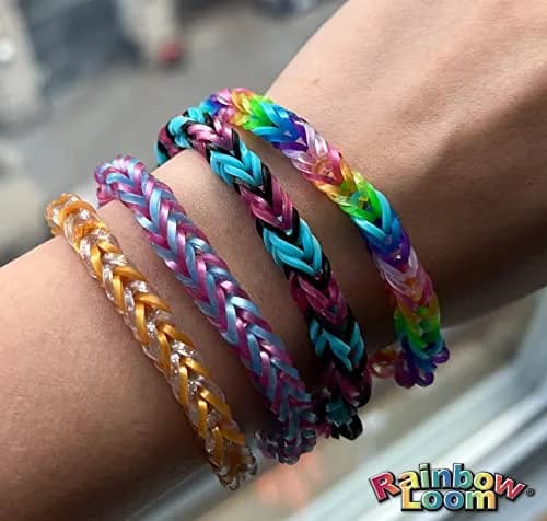 Rainbow Loom Treasure Box Sparkle Edition - 8000+ Rubber Bands & 2 Happy Looms | Assorted Colors Art Craft Kit thumbnail 6