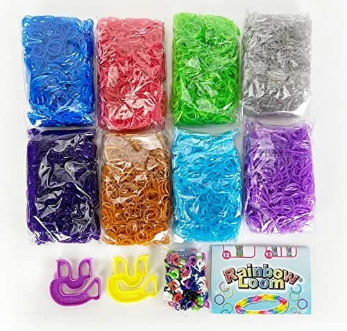 Rainbow Loom Treasure Box Sparkle Edition - 8000+ Rubber Bands & 2 Happy Looms | Assorted Colors Art Craft Kit thumbnail 3