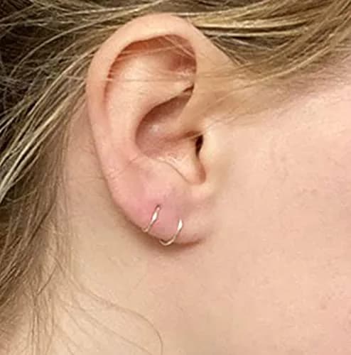 Tanreeqee 18G Double Nose Ring for Single Piercing | Stainless Steel Spiral Hoops for Women Men (D silver) thumbnail 7