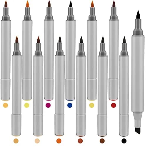 Teling Leather Dye Marker Pens 12 Pack Dual Tips | Shoe & Leather Repair thumbnail 1